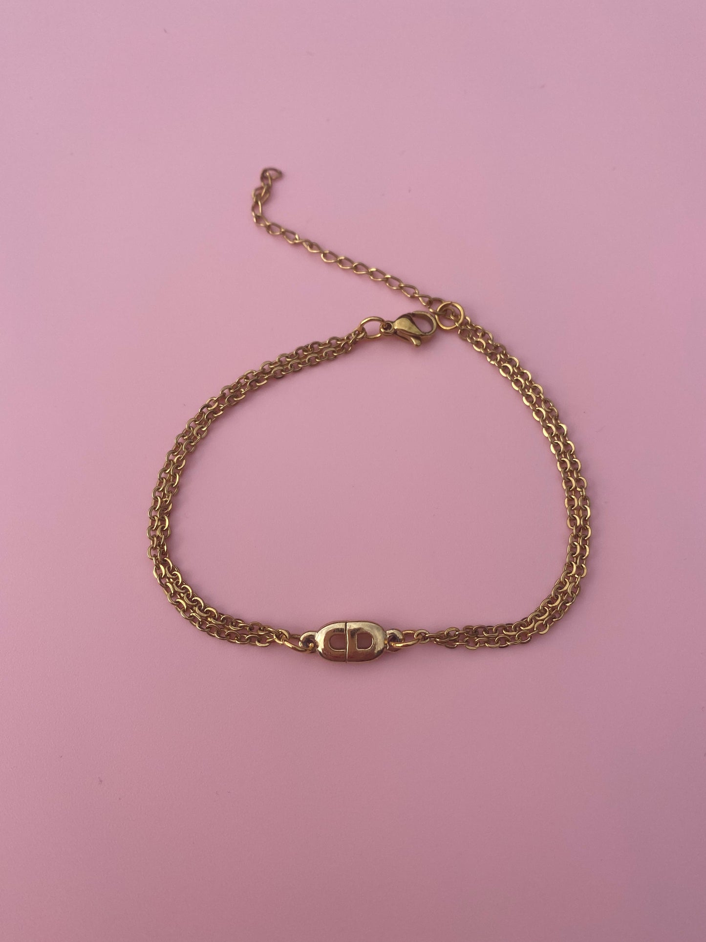 Authentic DIOR reworked  CD pendant Bracelet