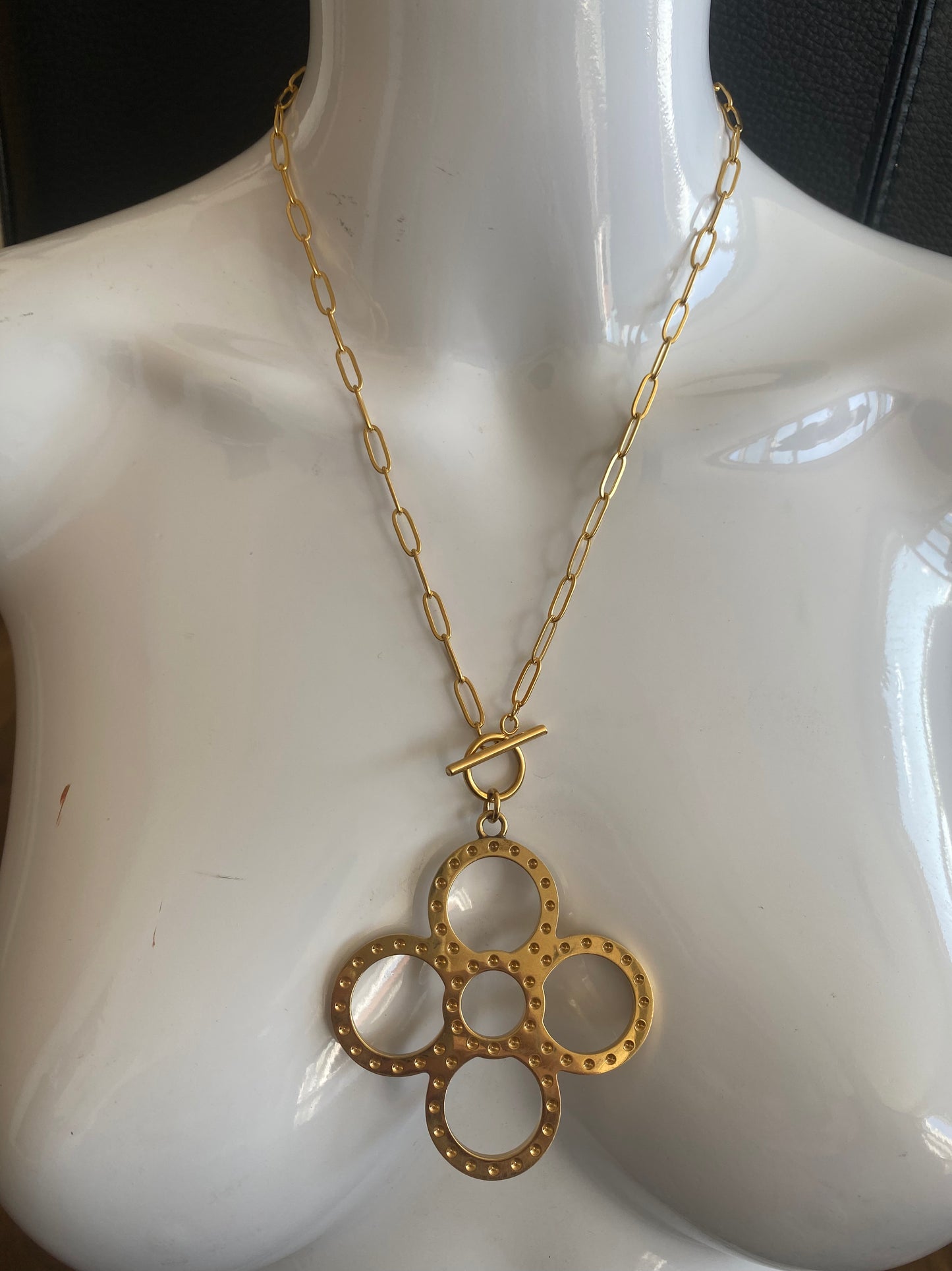 Authentic LOUIS VUITTON vintage pendant reworked necklace