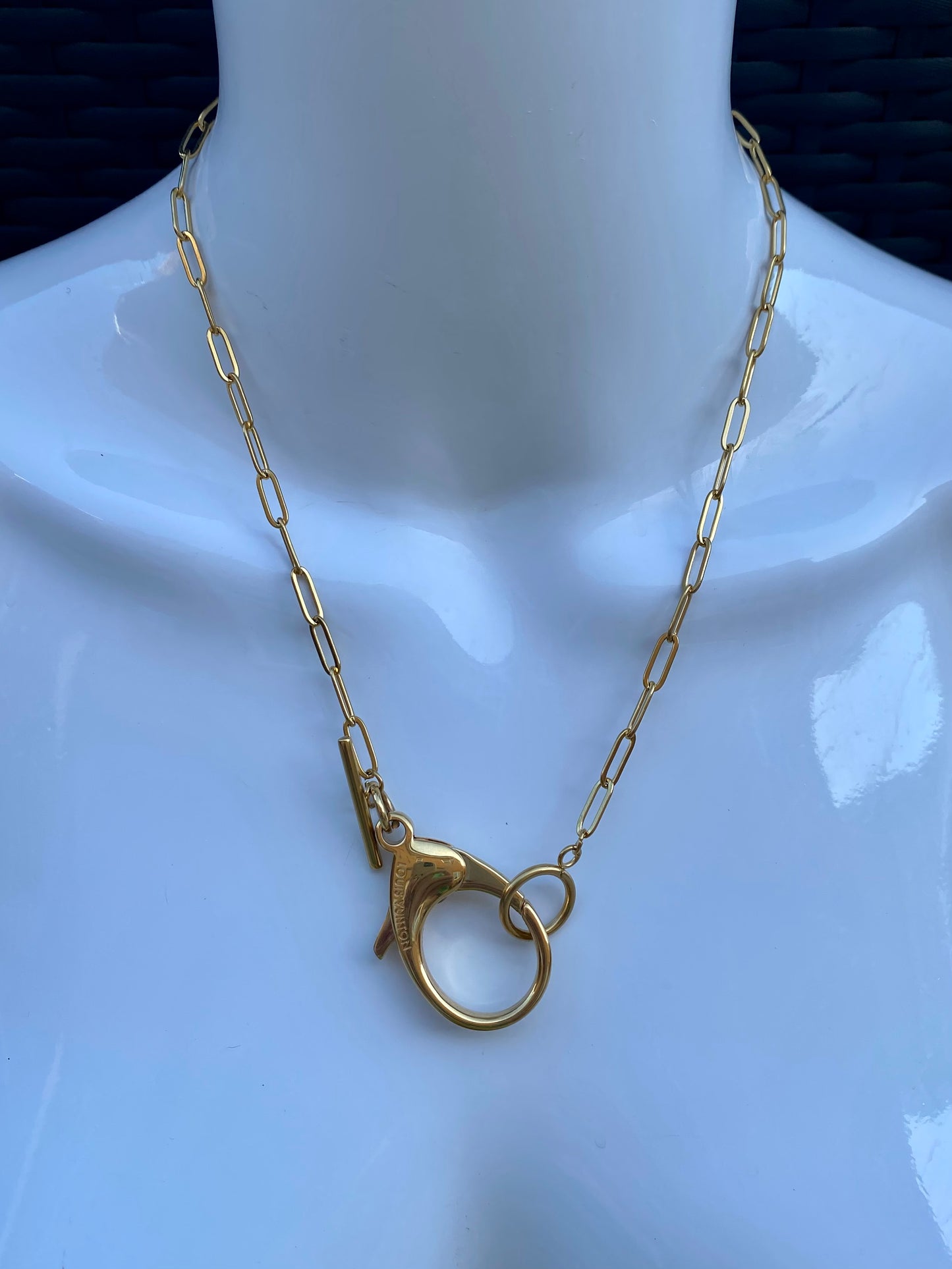 Authentic LOUIS VUITTON vintage pendant reworked necklace