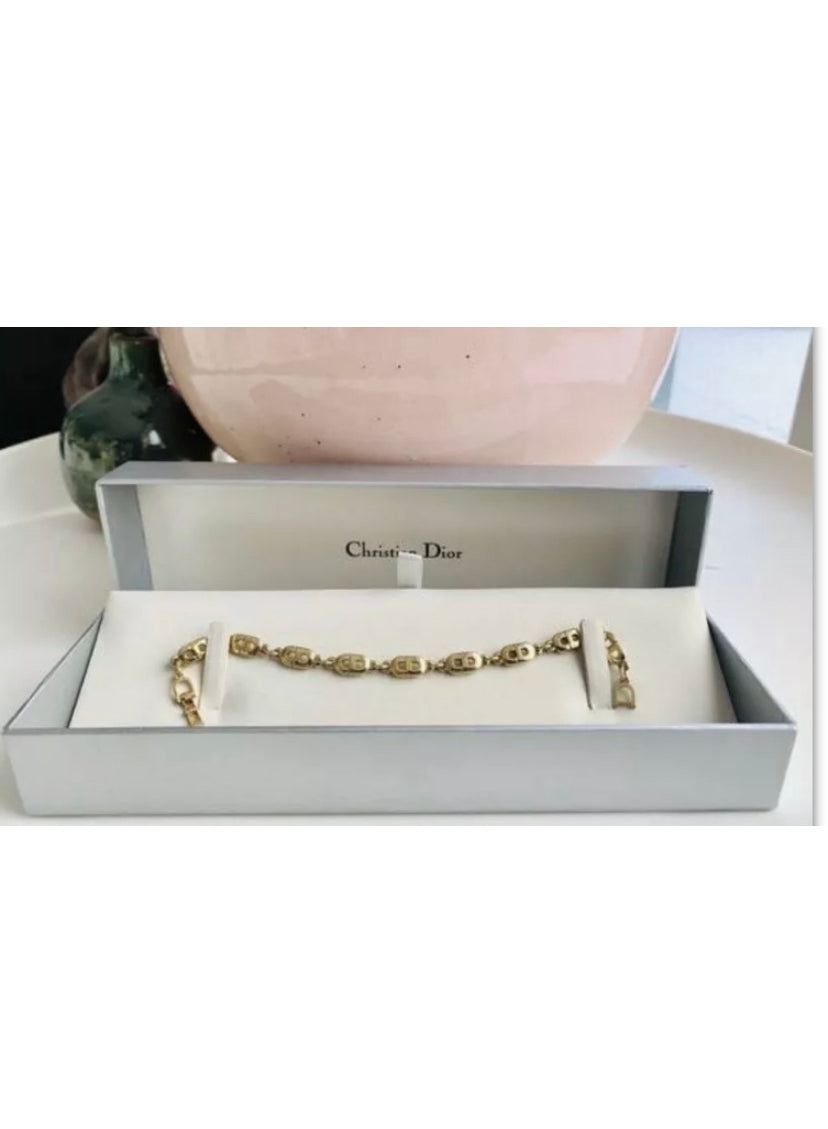 Authentic DIOR reworked  CD pendant Bracelet