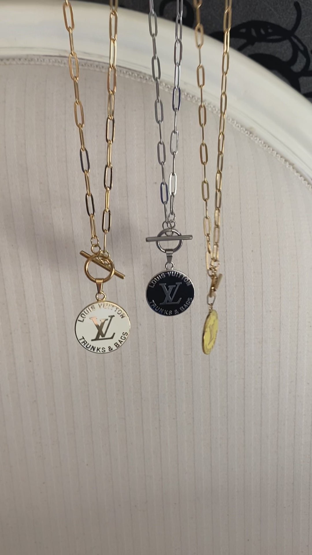 LOUIS VUITTON Trunks & Bags vintage pendant reworked necklace