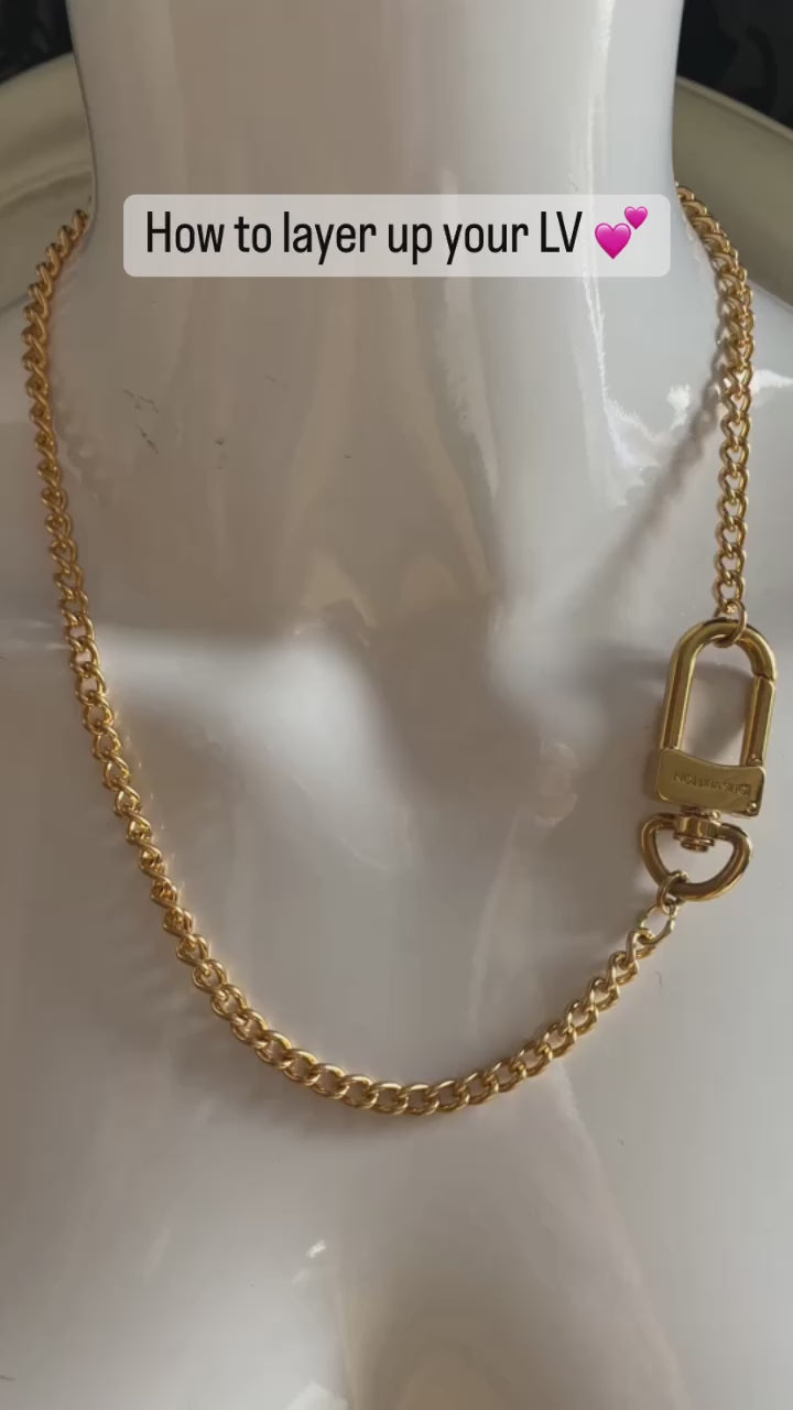 Authentic Louis Vuitton Flower Silver Charm- Reworked Necklace