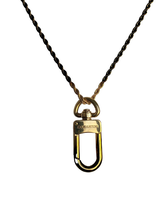 Authentic LOUIS VUITTON vintage LV pendant reworked necklace