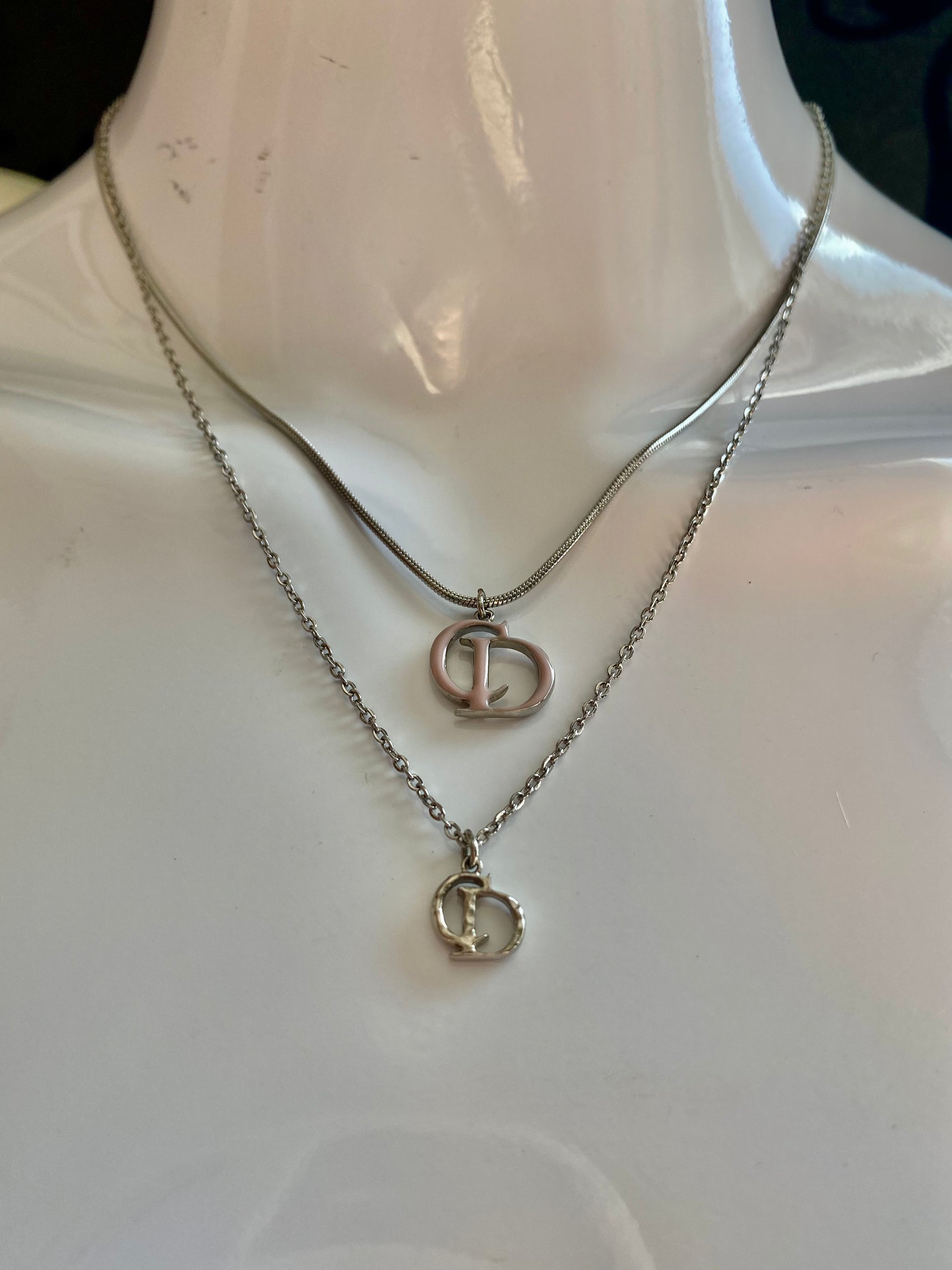 Authentic DIOR pendant reworked necklace