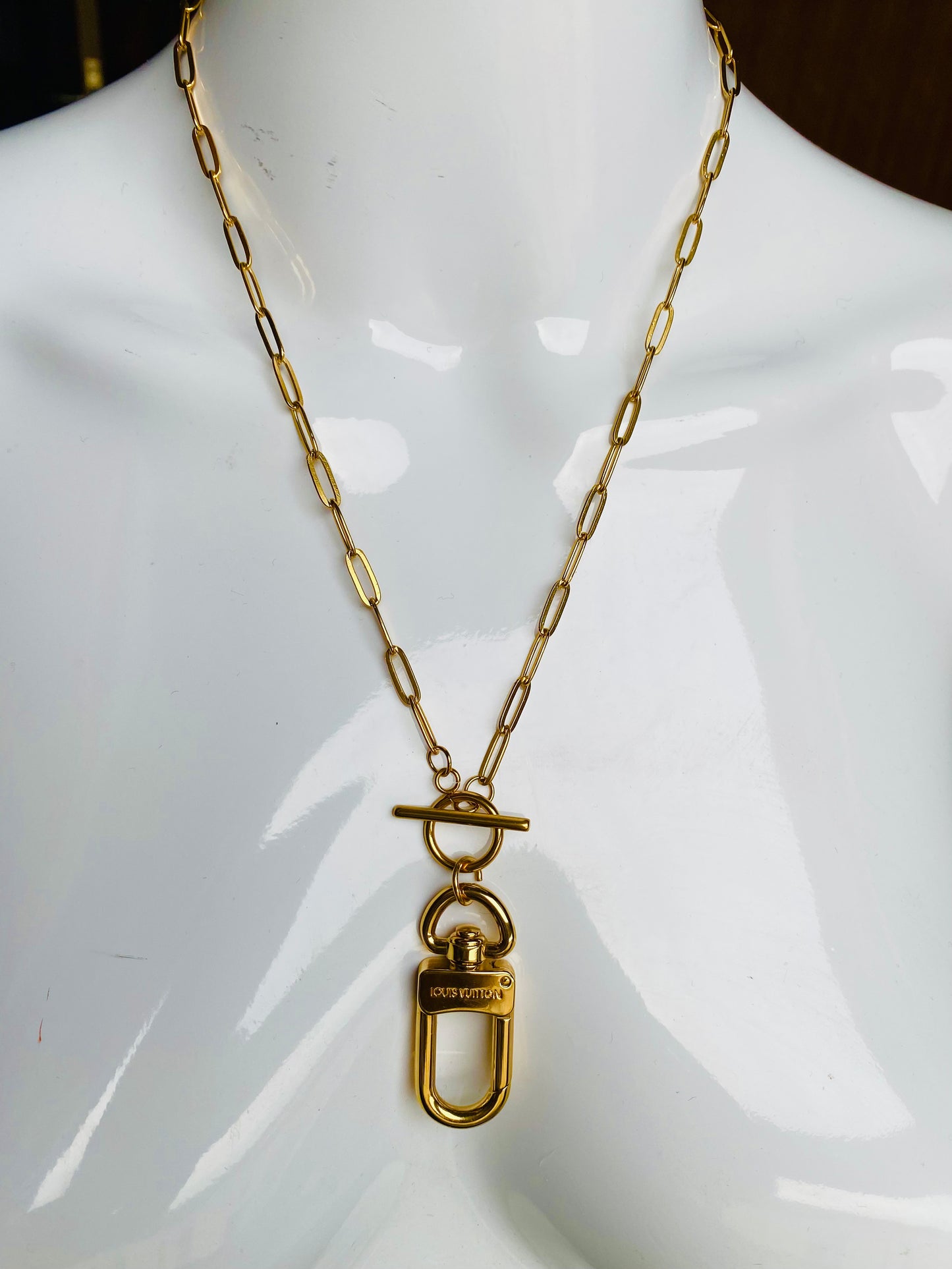 Authentic LOUIS VUITTON vintage pendant reworked necklace