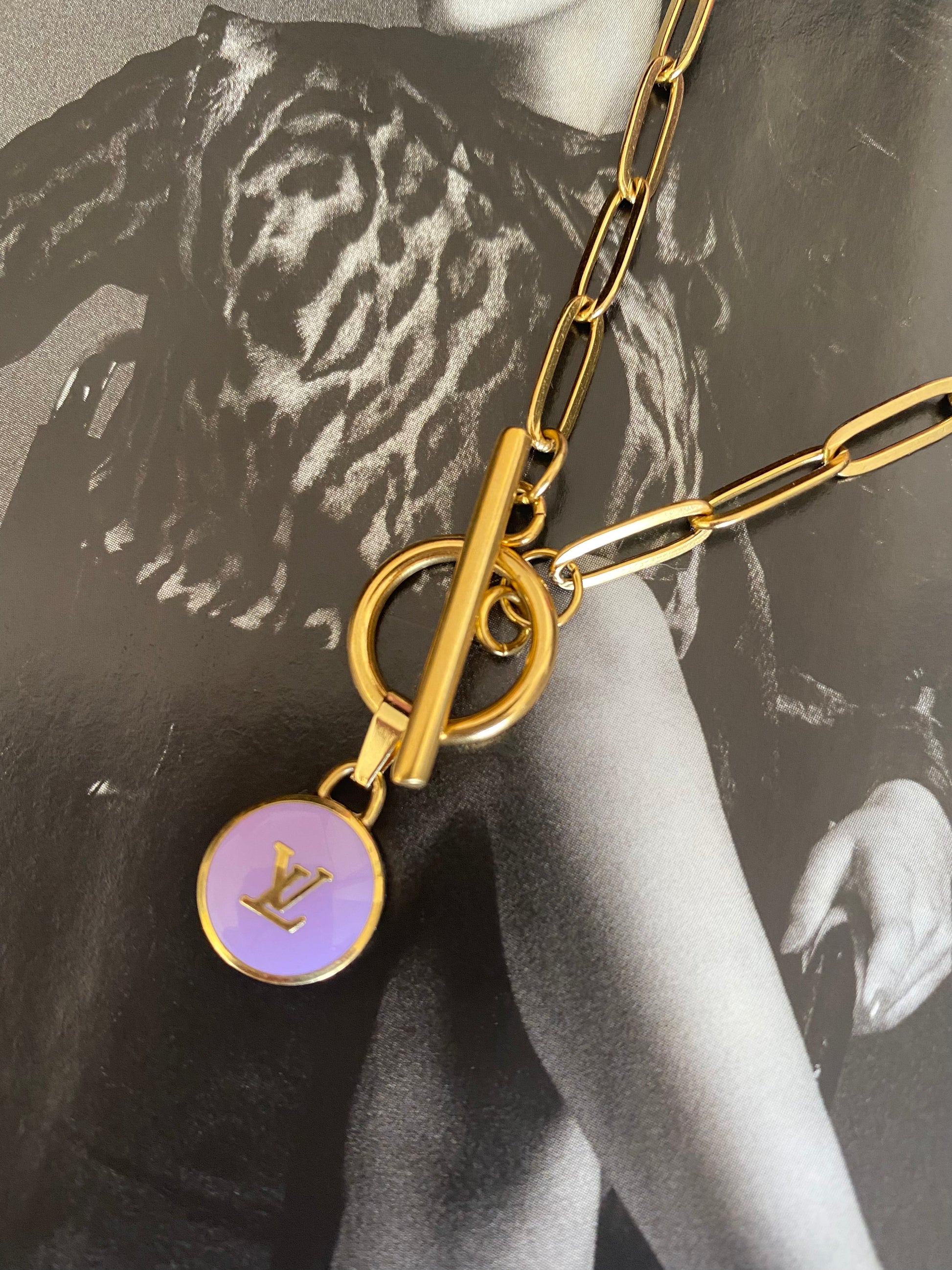SOLD OUT Rework Vintage Louis Vuitton Pastille LV Charm Necklace