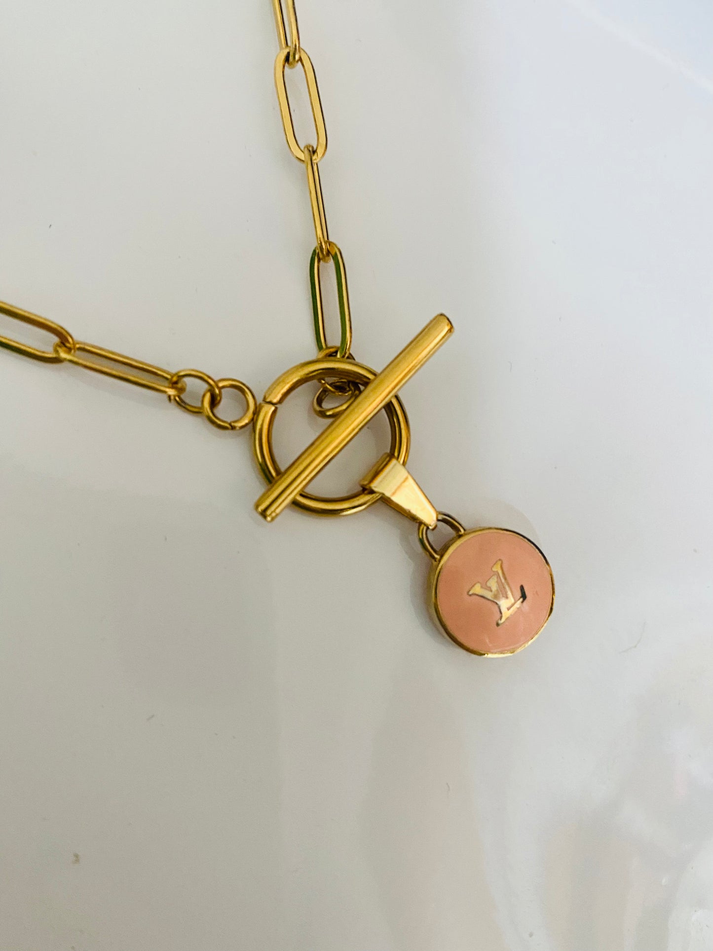 Authentic LOUIS VUITTON Pastilles pendant reworked necklace