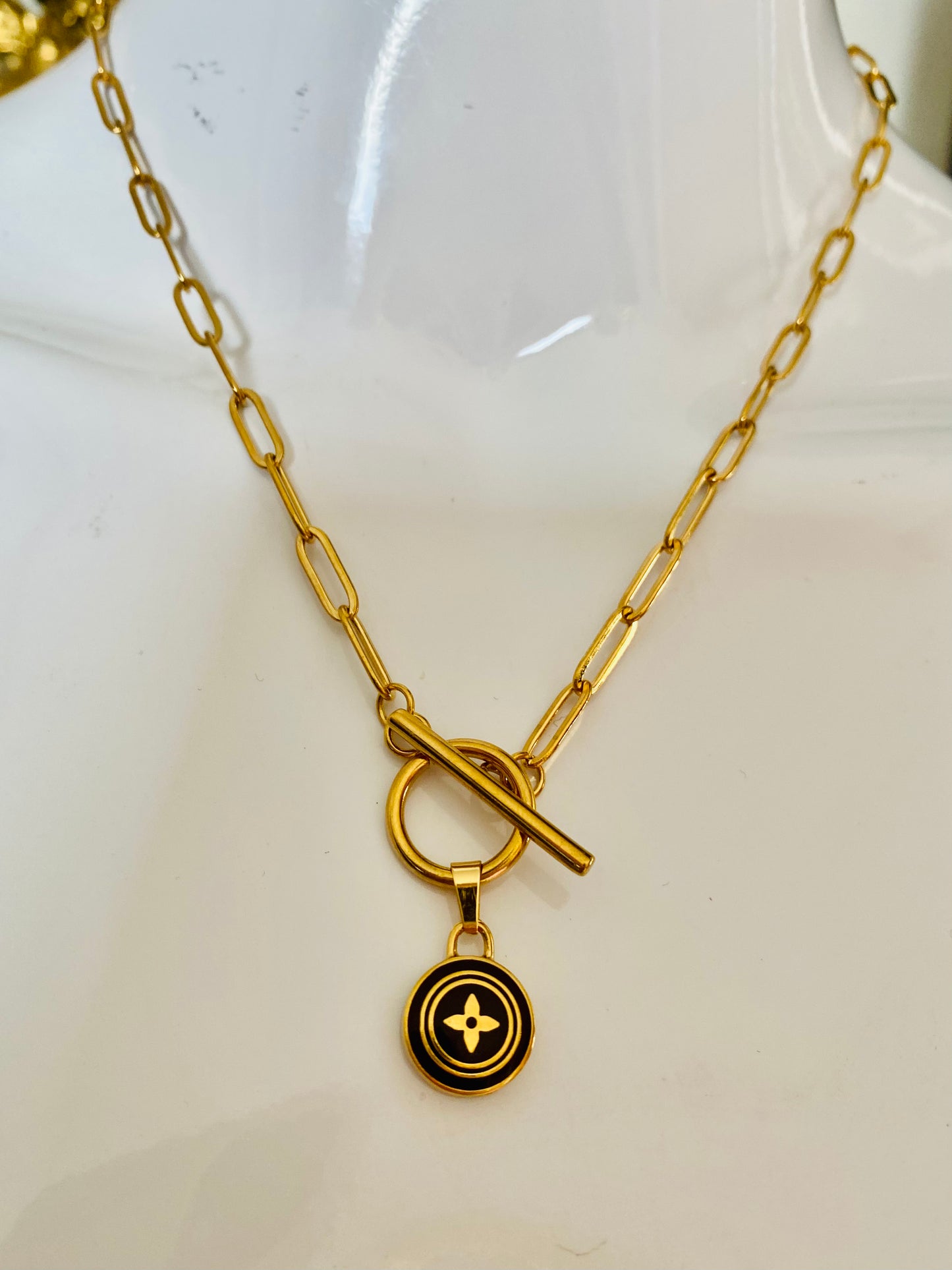 Authentic LOUIS VUITTON Pastilles vintage pendant reworked necklace