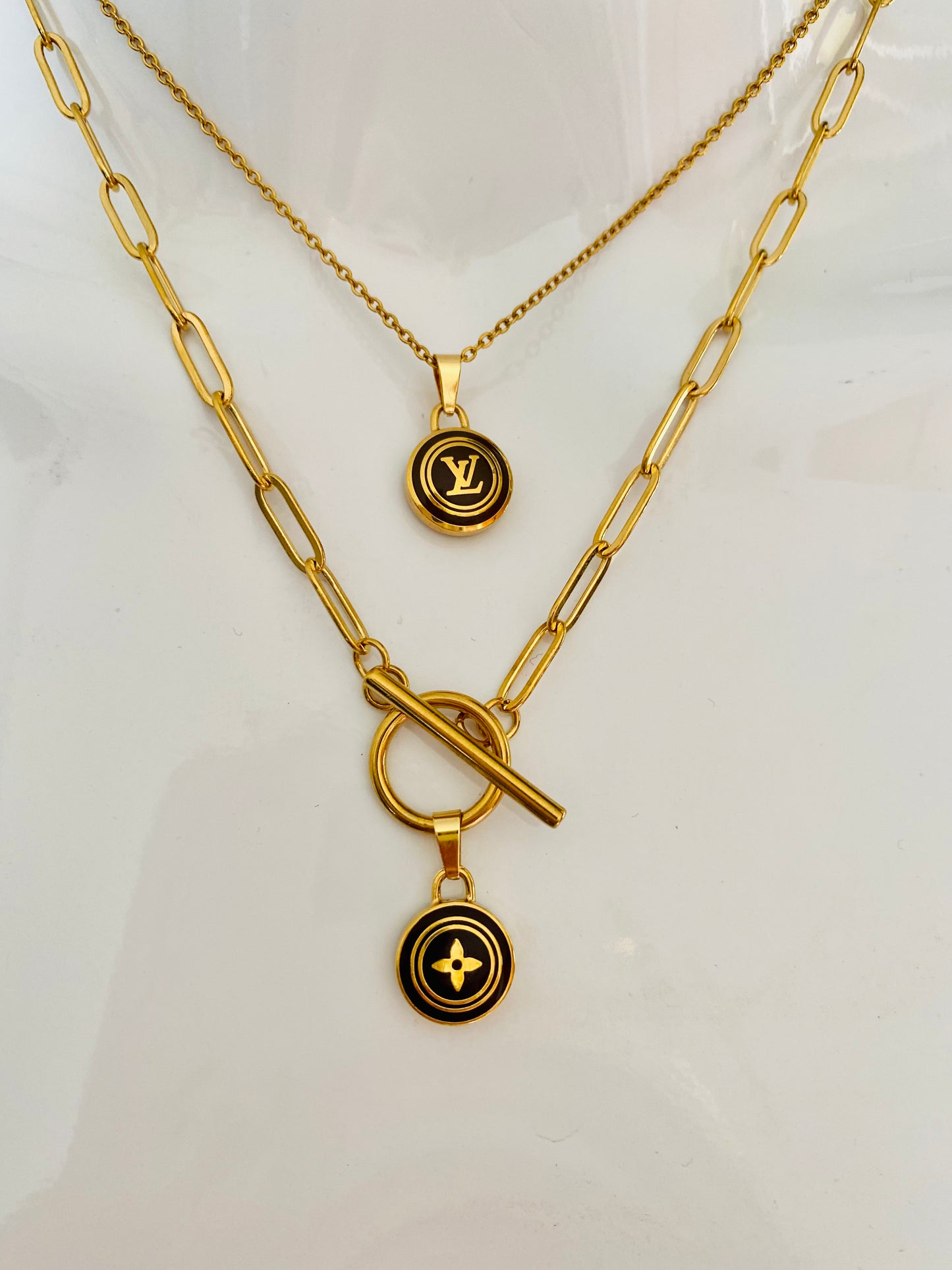 Authentic LOUIS VUITTON Pastilles vintage pendant reworked necklace