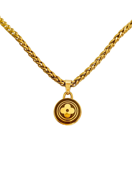 Authentic LOUIS VUITTON Pastilles vintage pendant reworked necklace