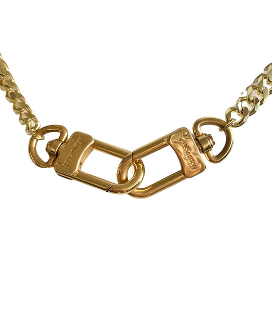 Authentic LOUIS VUITTON vintage lock pendant reworked necklace