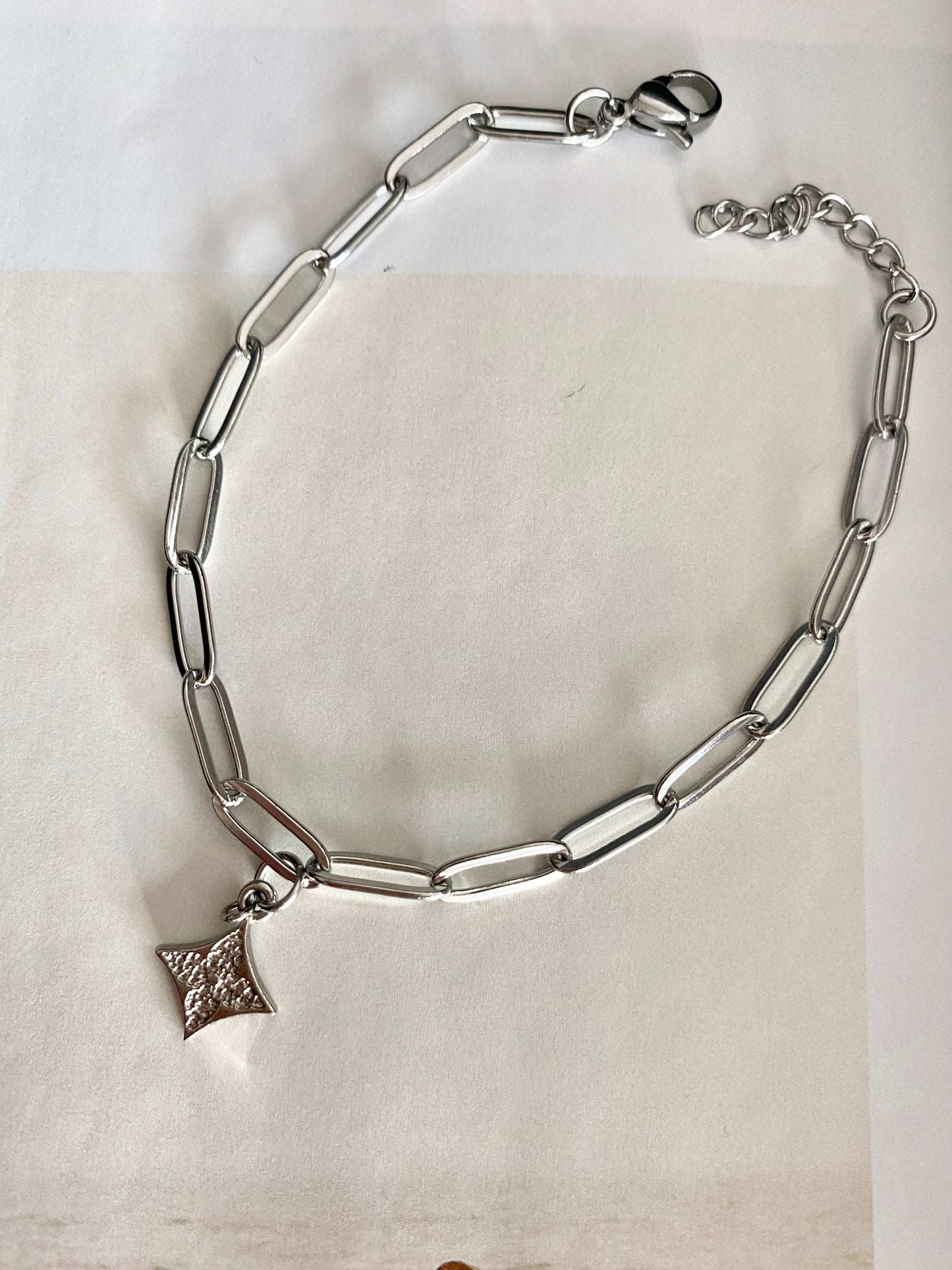 Authentic LOUIS VUITTON vintage silver flower pendant reworked bracelet