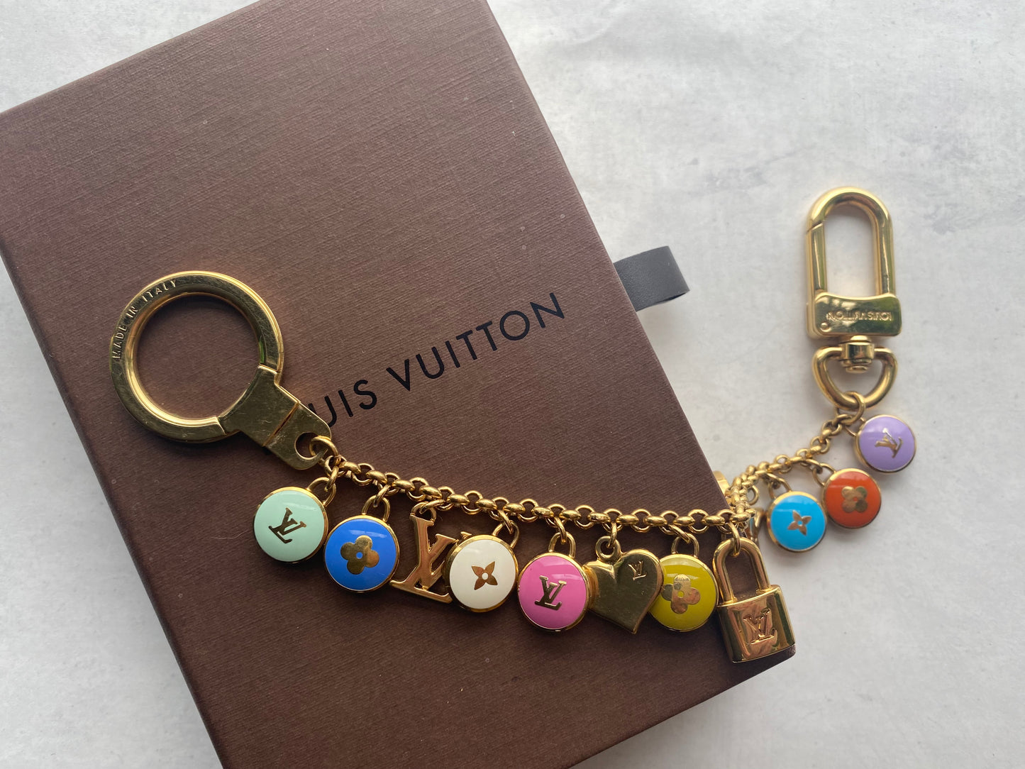 Authentic LOUIS VUITTON red Pastilles vintage pendant reworked necklace