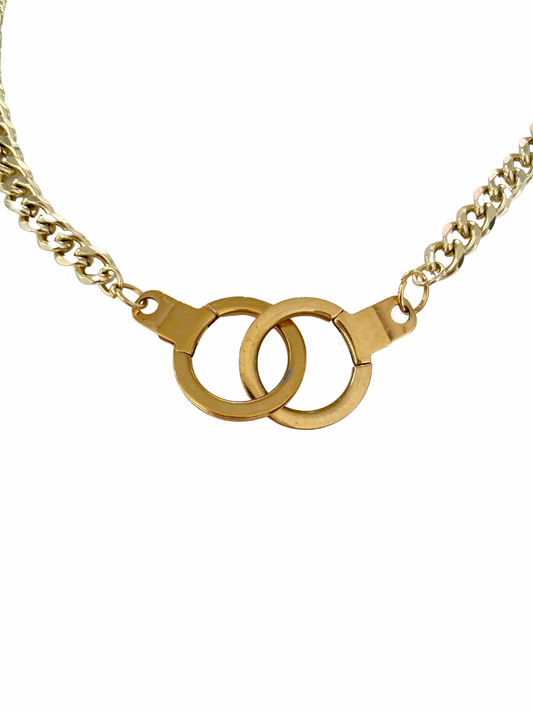 Authentic LOUIS VUITTON vintage lock pendant reworked necklace