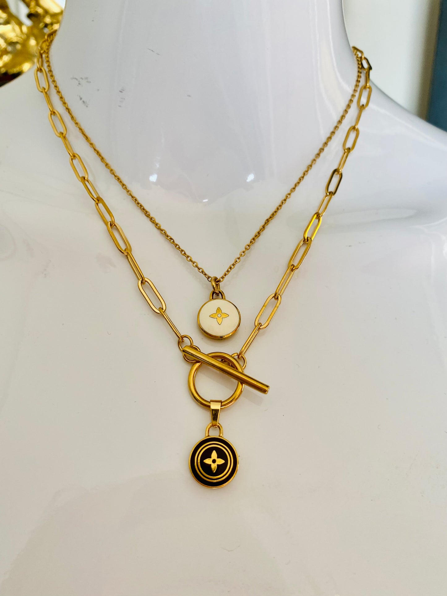 Authentic LOUIS VUITTON Pastilles vintage pendant reworked necklace