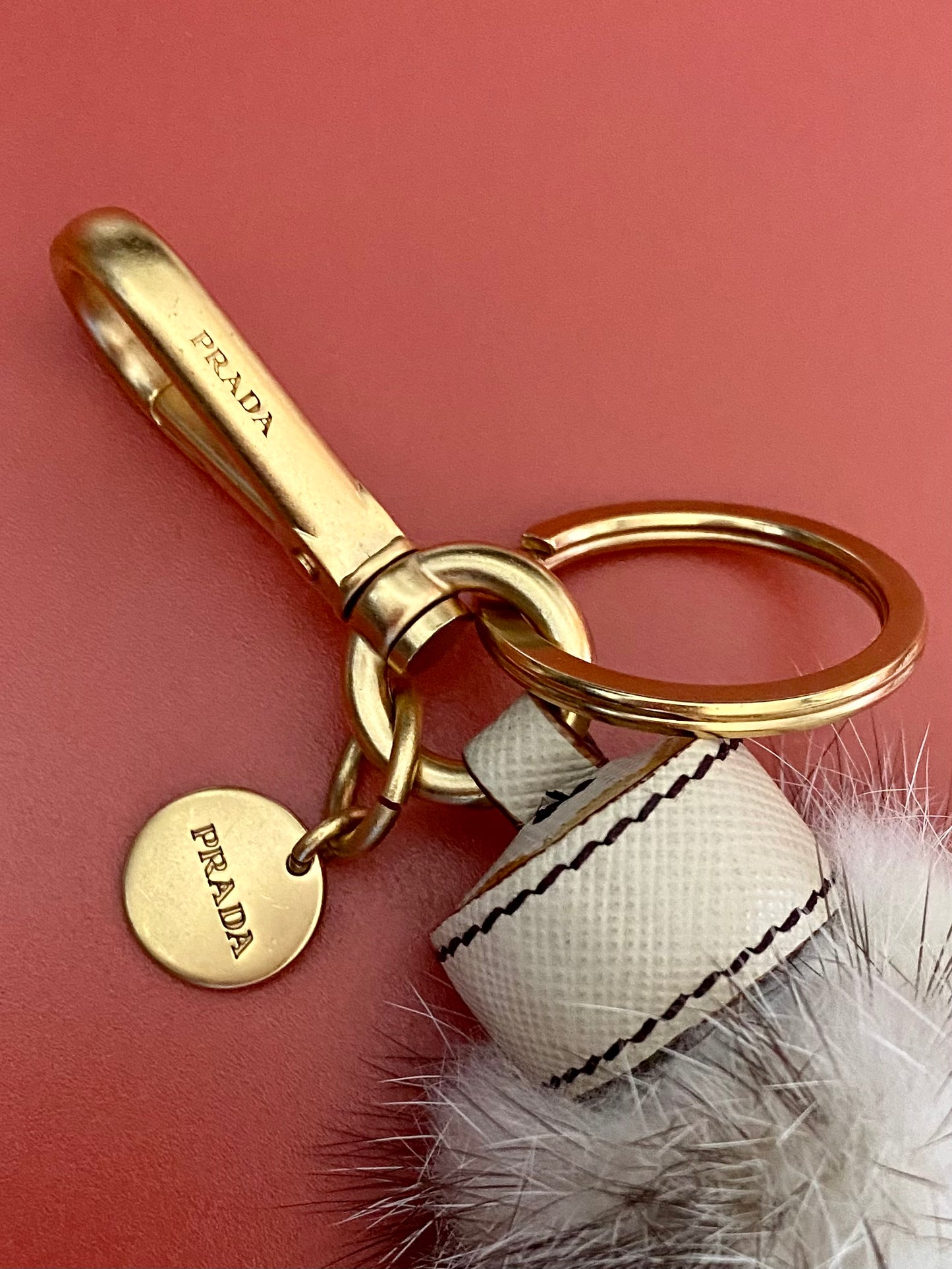 Reworked prada lock online necklace