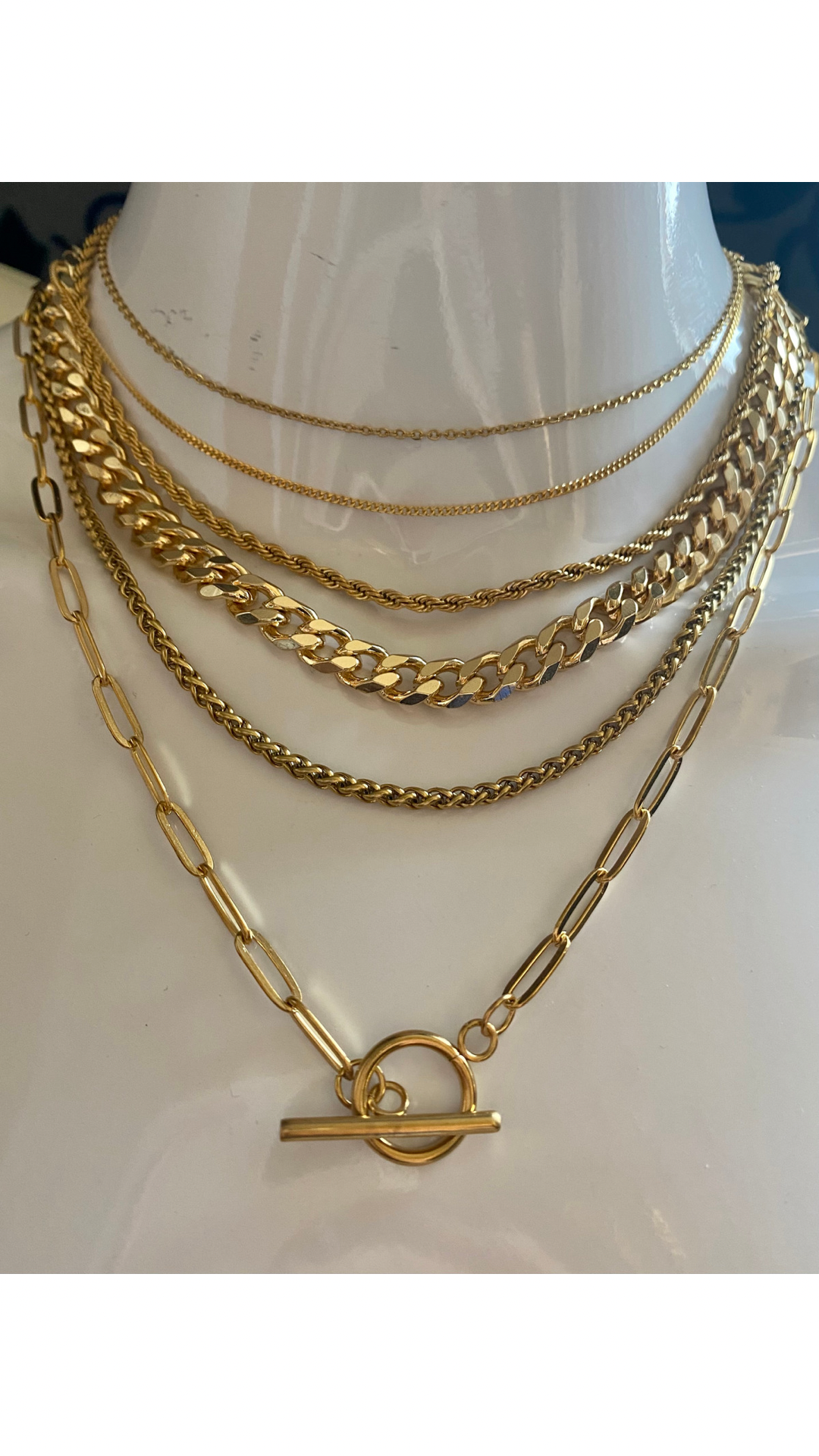 TY extendable gold anti-tarnish chain necklace