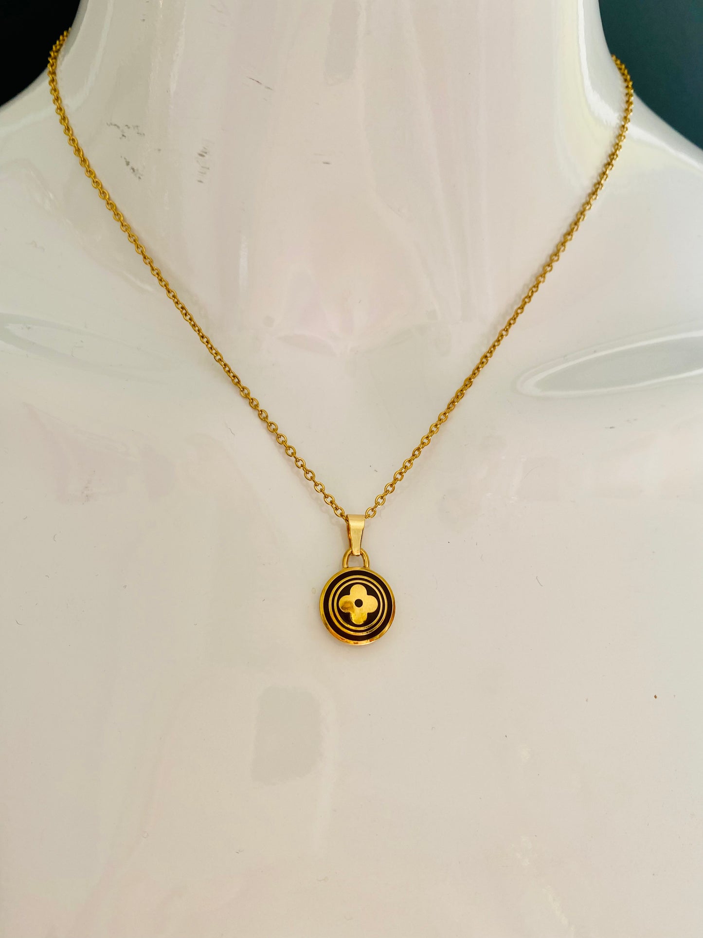 Authentic LOUIS VUITTON Pastilles vintage pendant reworked necklace