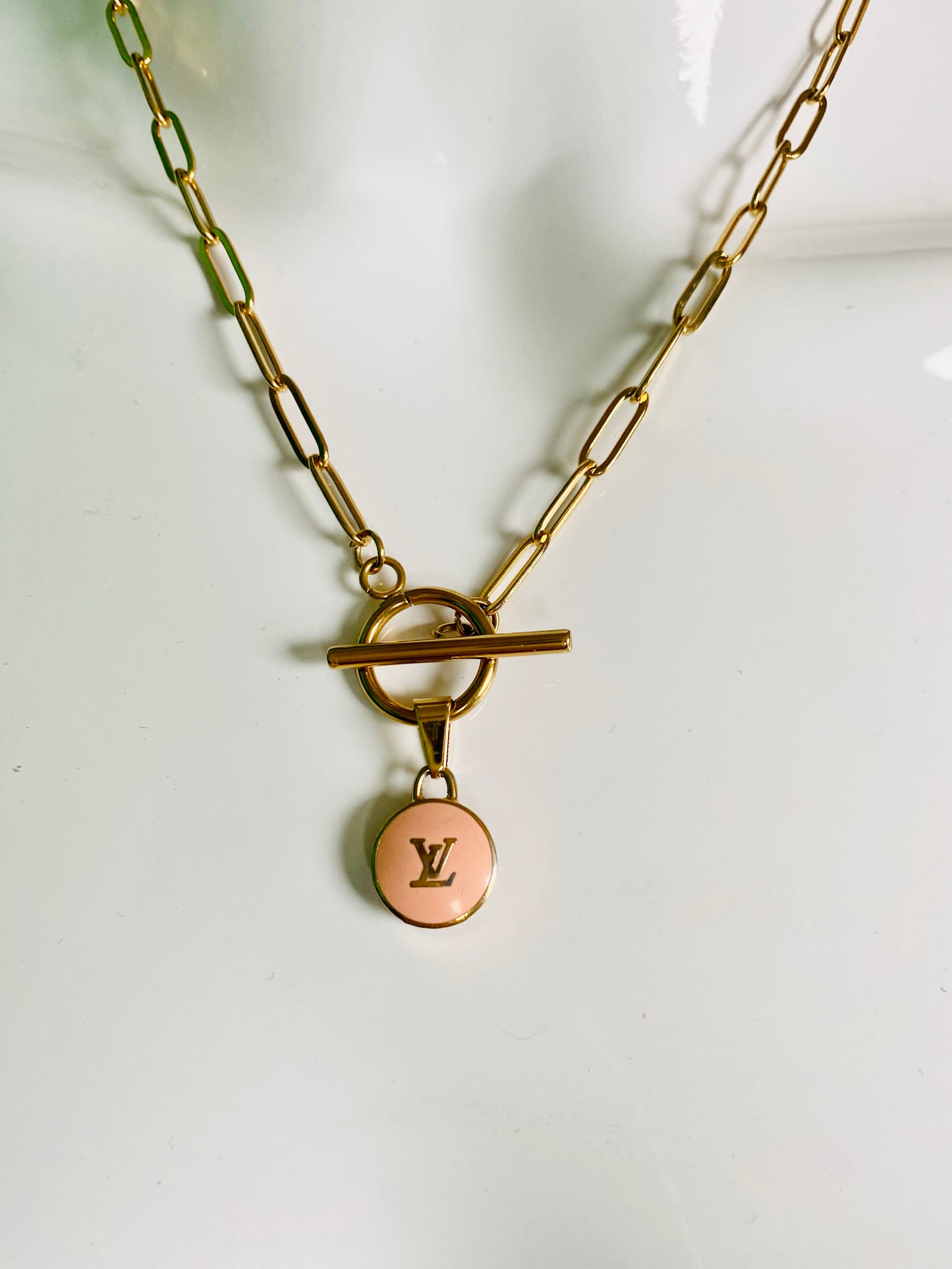 Authentic LOUIS VUITTON Pastilles pendant reworked necklace