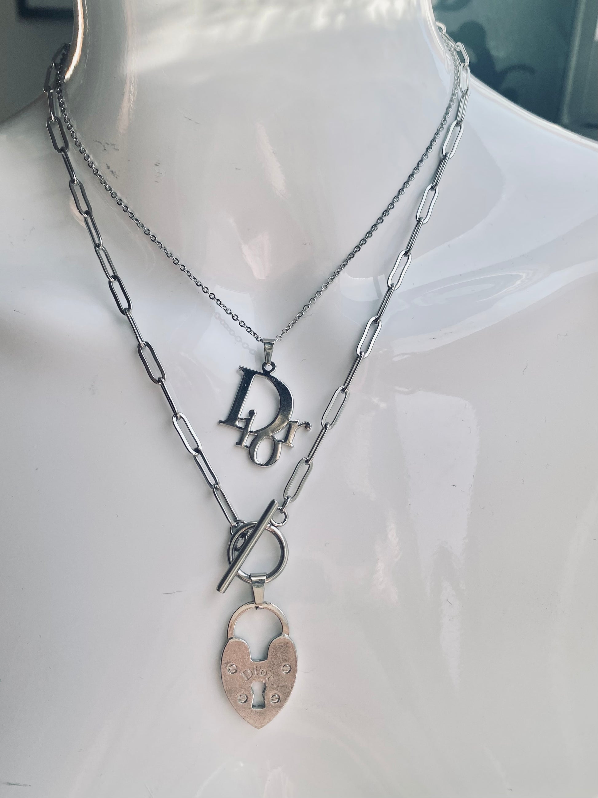 Dior padlock necklace price clearance