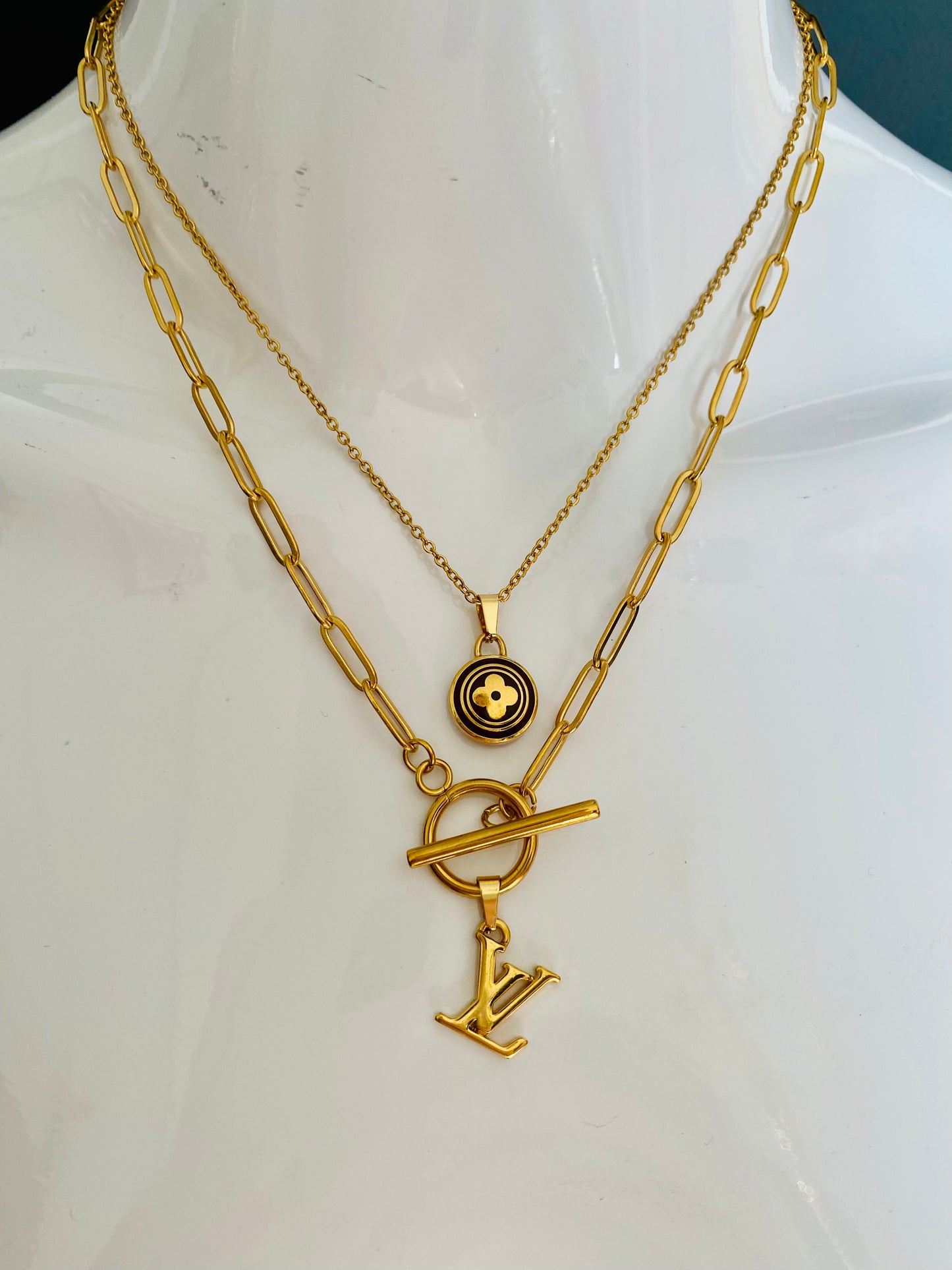 Authentic LOUIS VUITTON Pastilles vintage pendant reworked necklace