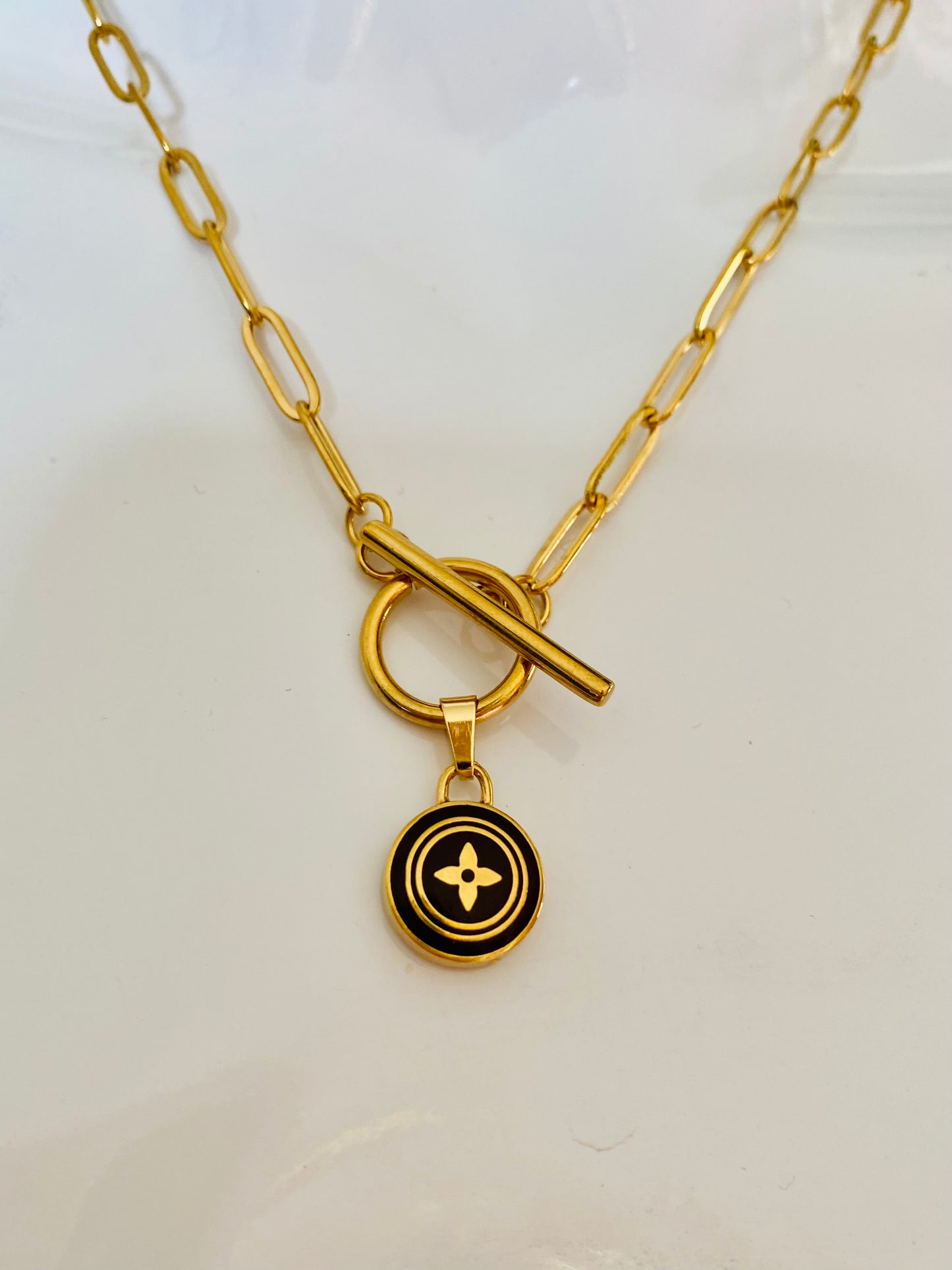 Authentic LOUIS VUITTON Pastilles vintage pendant reworked necklace