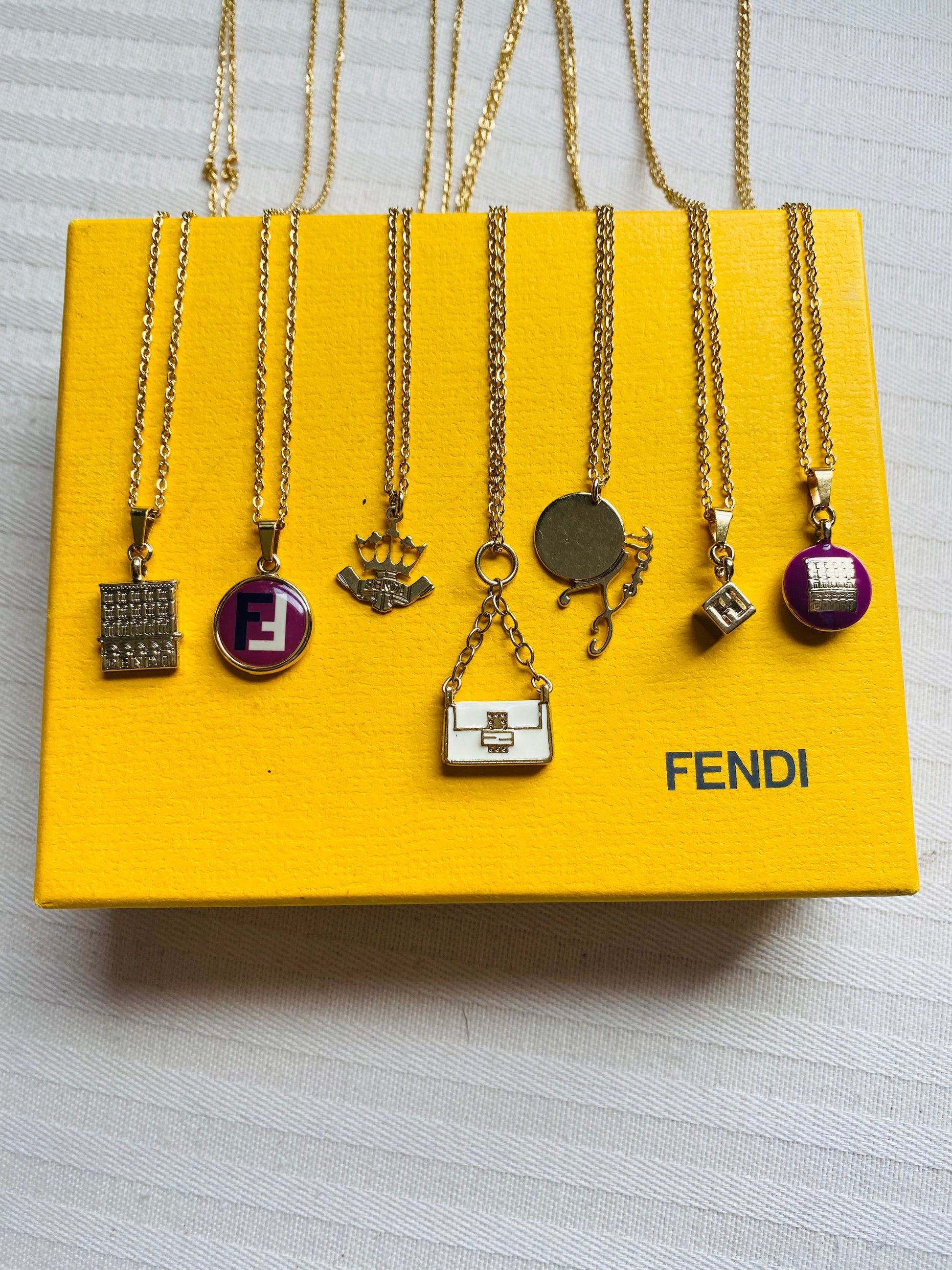 Fendi recycled repurposed reworked necklace jewellery non tarnish anti tarnish chain gold