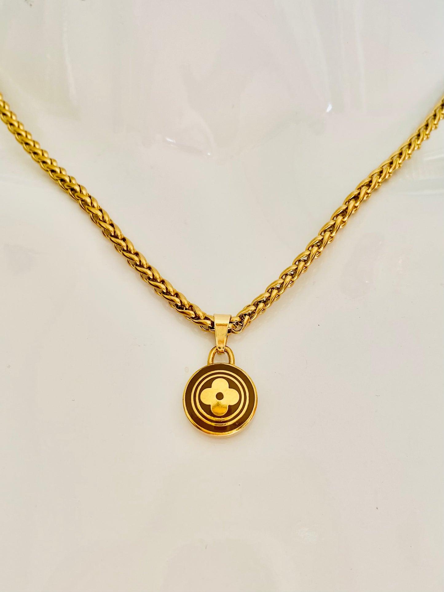 Authentic LOUIS VUITTON Pastilles vintage pendant reworked necklace